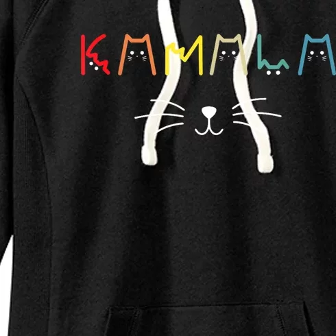 Kamala Harris Funny Cat Lettering Positive Gift Women's Fleece Hoodie