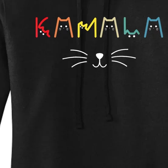 Kamala Harris Funny Cat Lettering Positive Gift Women's Pullover Hoodie