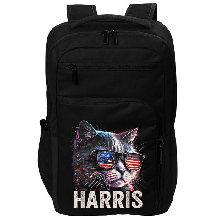 Kamala Harris For President 2024 Funny Cat Graphic Impact Tech Backpack