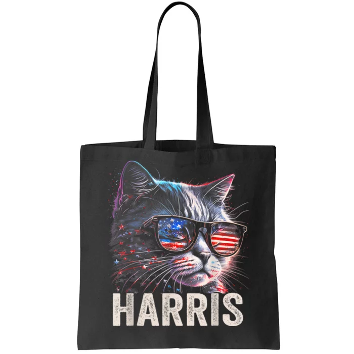 Kamala Harris For President 2024 Funny Cat Graphic Tote Bag