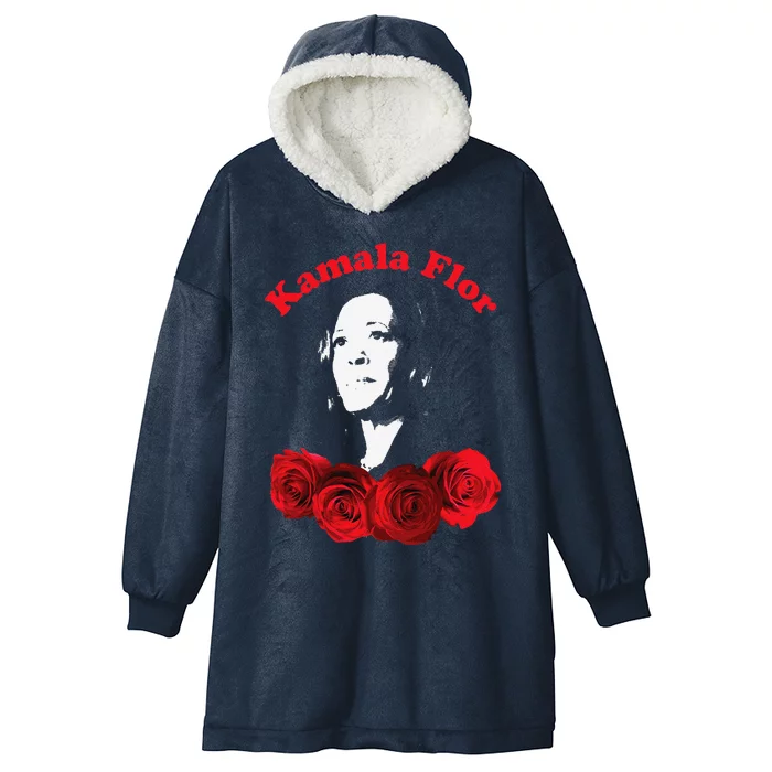 Kamala Harris For President Mexicans For Kamala Kamala Flor Hooded Wearable Blanket