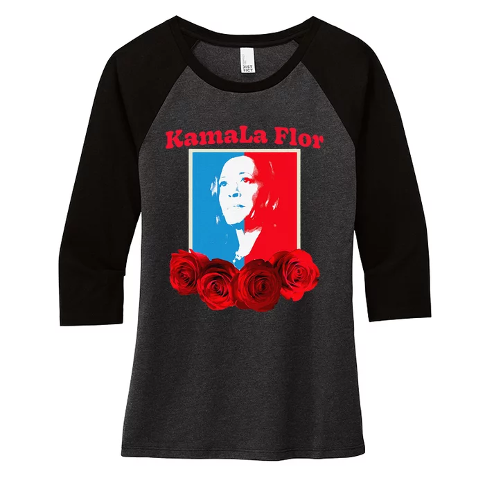 Kamala Harris For President Mexicans For Kamala Kamala Flor Women's Tri-Blend 3/4-Sleeve Raglan Shirt