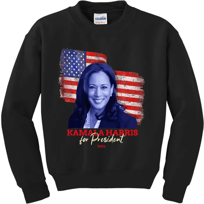 Kamala Harris For President 2024 Madam Vice President Kids Sweatshirt