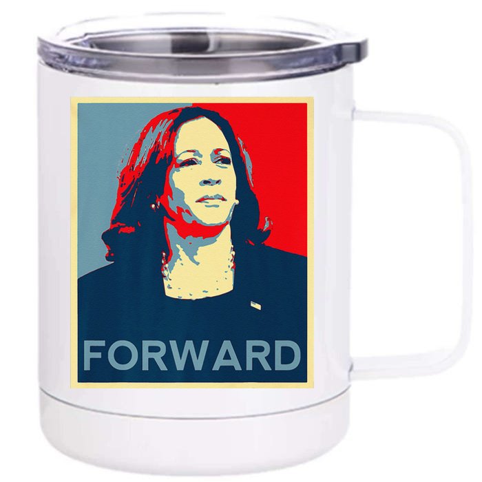 Kamala Harris Forward 2024 Presidential Election President Gift Front & Back 12oz Stainless Steel Tumbler Cup