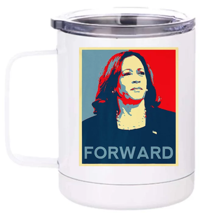 Kamala Harris Forward 2024 Presidential Election President Gift Front & Back 12oz Stainless Steel Tumbler Cup