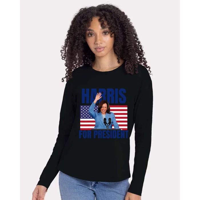 Kalama Harris For President 2024 Womens Cotton Relaxed Long Sleeve T-Shirt