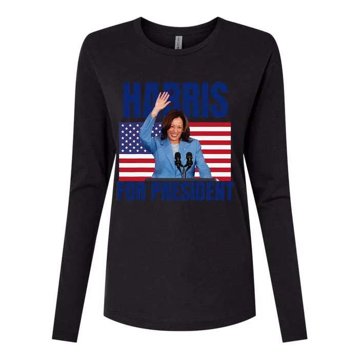 Kalama Harris For President 2024 Womens Cotton Relaxed Long Sleeve T-Shirt