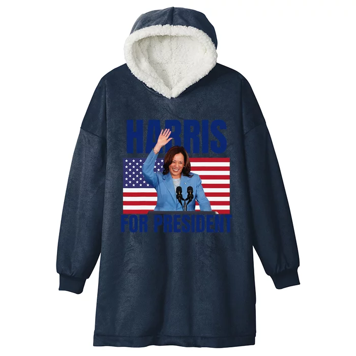 Kalama Harris For President 2024 Hooded Wearable Blanket