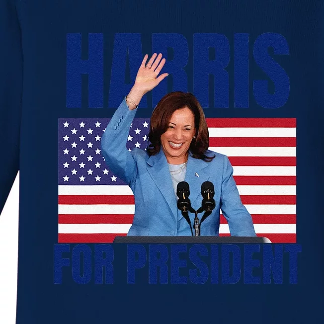 Kalama Harris For President 2024 Baby Long Sleeve Bodysuit