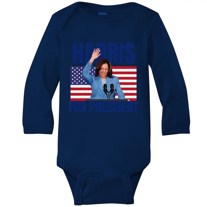 Kalama Harris For President 2024 Baby Long Sleeve Bodysuit