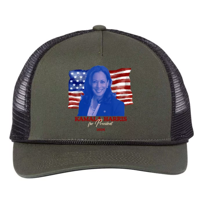 Kamala Harris For President Usa 2024 Madam Retro Rope Trucker Hat Cap