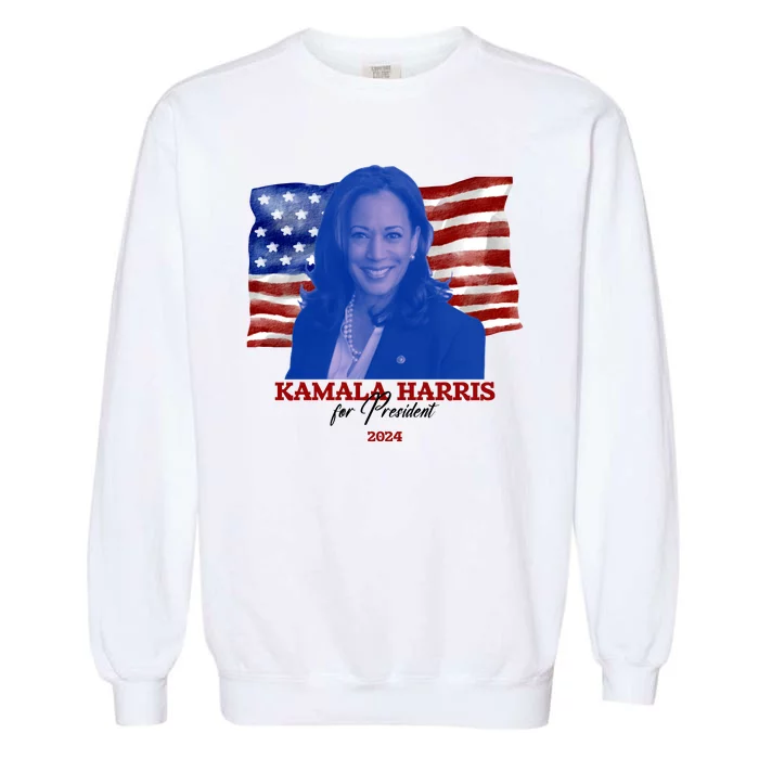 Kamala Harris For President Usa 2024 Madam Garment-Dyed Sweatshirt