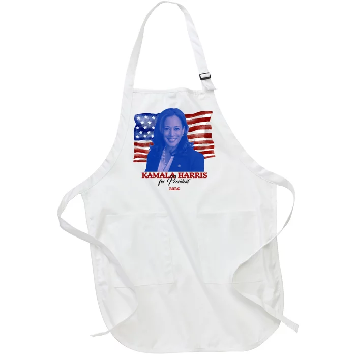 Kamala Harris For President Usa 2024 Madam Full-Length Apron With Pocket