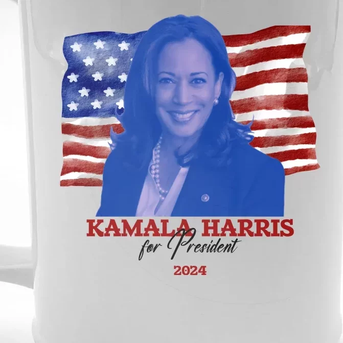 Kamala Harris For President Usa 2024 Madam Front & Back Beer Stein