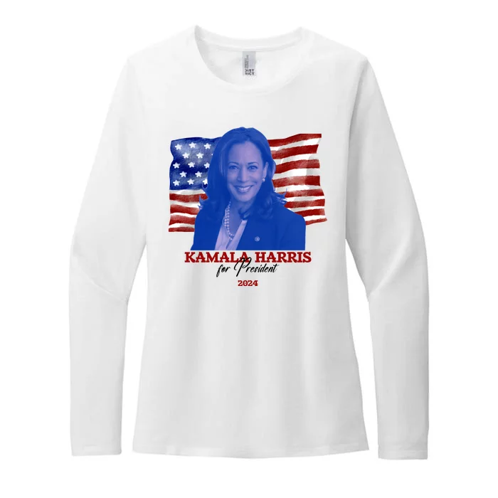 Kamala Harris For President Usa 2024 Madam Womens CVC Long Sleeve Shirt