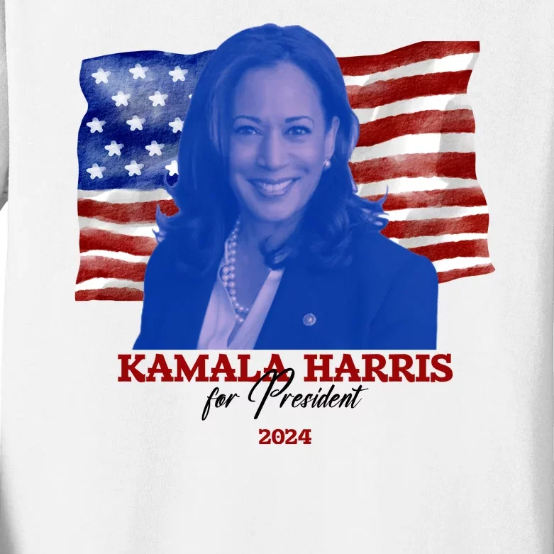 Kamala Harris For President Usa 2024 Madam Kids Long Sleeve Shirt