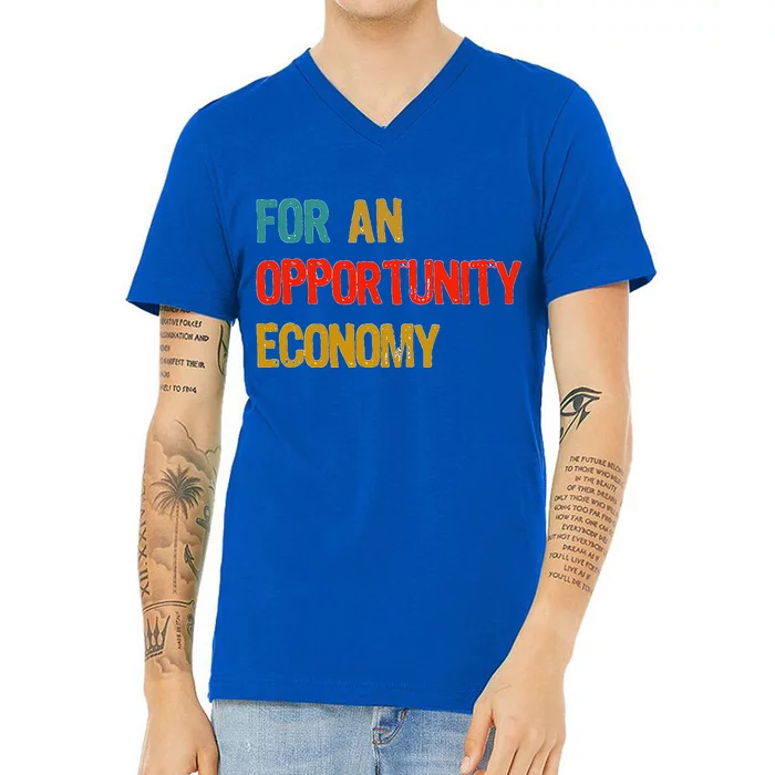 Kamala Harris For An Opportunity Economy V-Neck T-Shirt