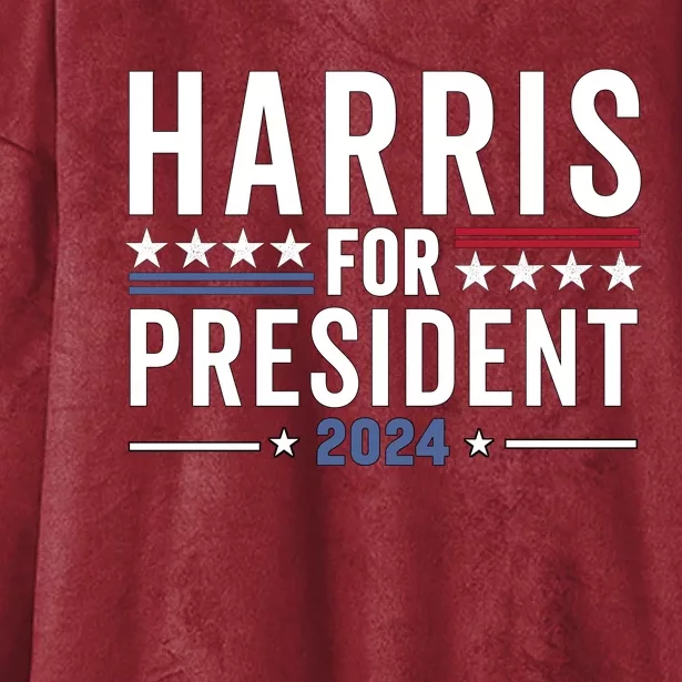 Kamala Harris For President 2024 Hooded Wearable Blanket