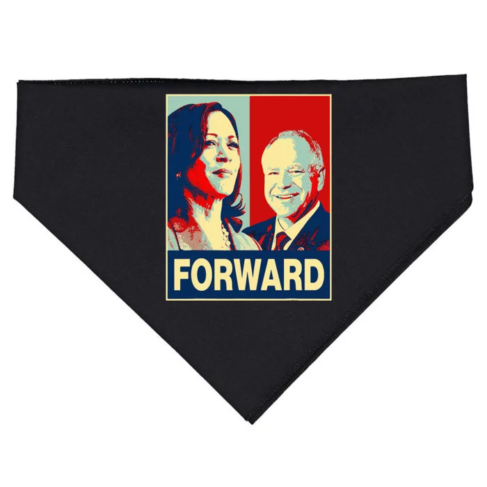 Kamala Harris Forward Harris Walz Forward USA-Made Doggie Bandana