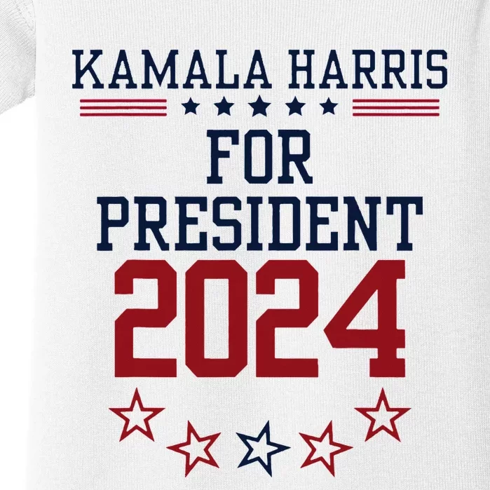 Kamala Harris For President 2024 Baby Bodysuit