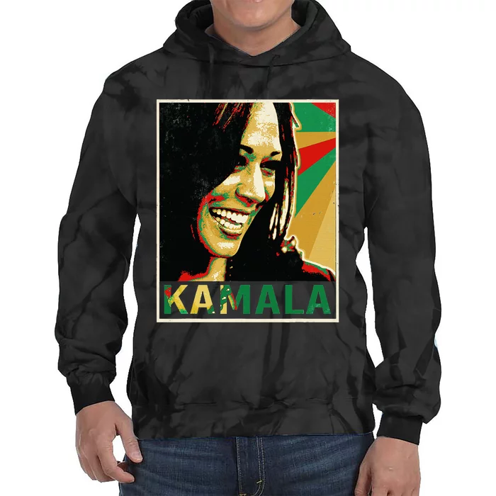 Kamala Harris For President 2024 Funny Cat Lady Graphic Tie Dye Hoodie