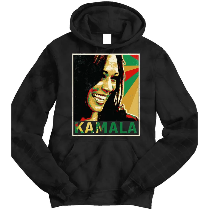 Kamala Harris For President 2024 Funny Cat Lady Graphic Tie Dye Hoodie