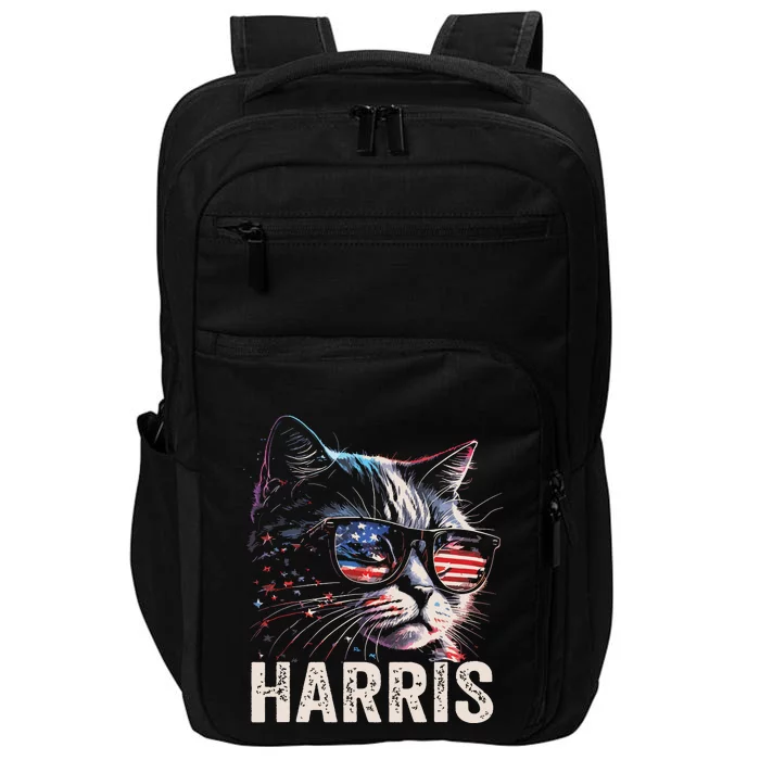 Kamala Harris For President 2024 Funny Cat Graphic Impact Tech Backpack