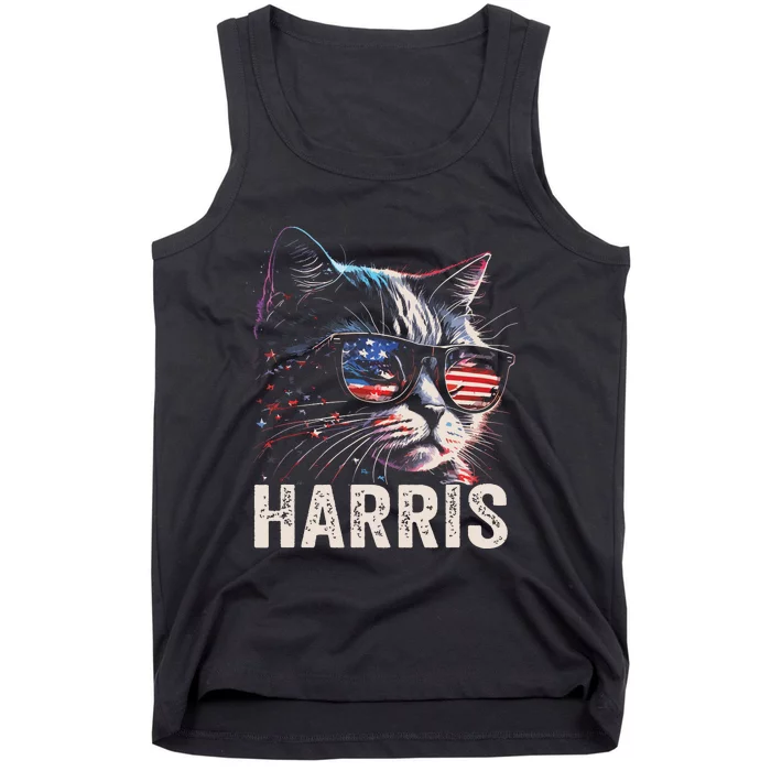 Kamala Harris For President 2024 Funny Cat Graphic Tank Top