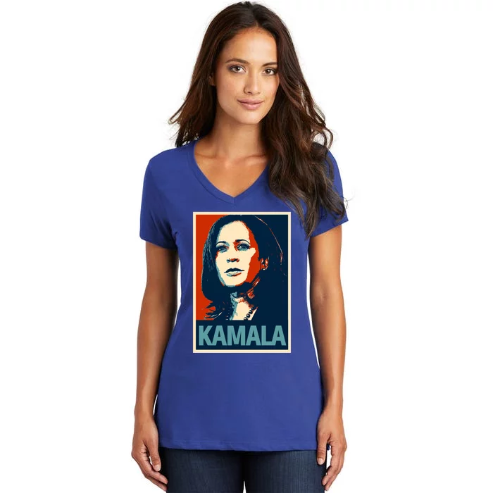 Kamala Harris Funny Gift Blue Small Women's V-Neck T-Shirt