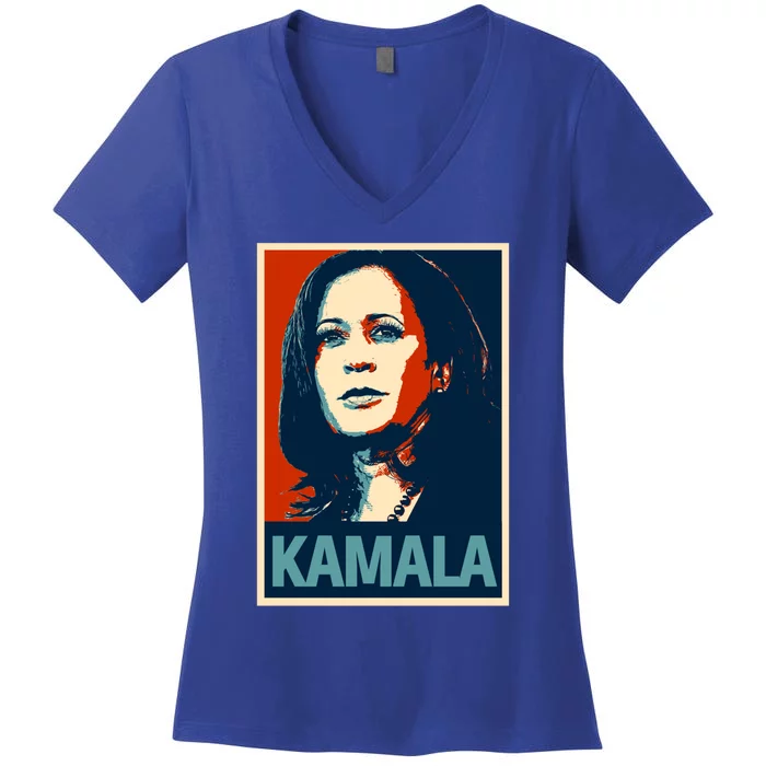 Kamala Harris Funny Gift Blue Small Women's V-Neck T-Shirt