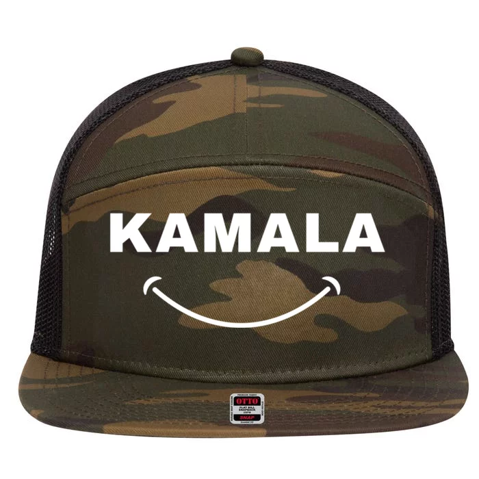 Kamala Harris For President Smiling All The Way To Potus 7 Panel Mesh Trucker Snapback Hat