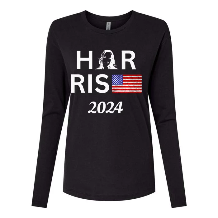 Kamala Harris Flag Her Rise 2024 For President Premium Womens Cotton Relaxed Long Sleeve T-Shirt