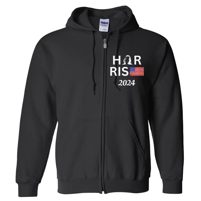 Kamala Harris Flag Her Rise 2024 For President Premium Full Zip Hoodie