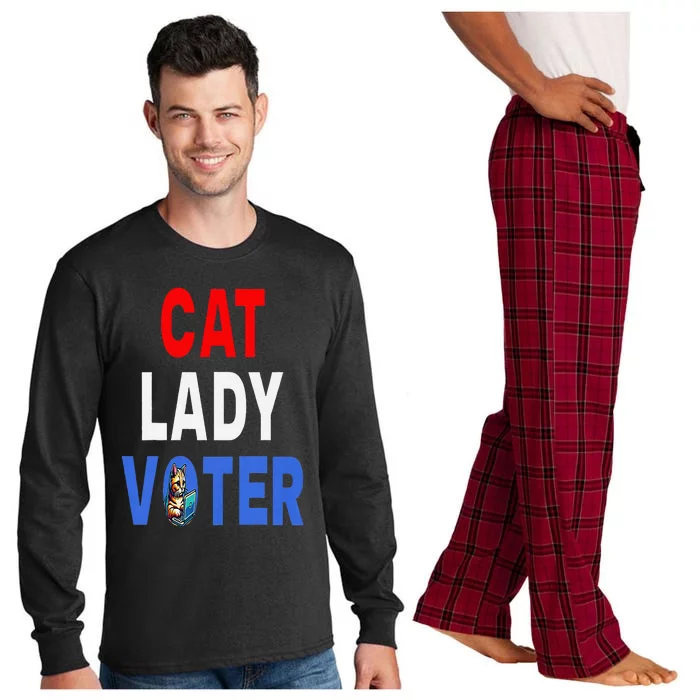 Kamala Harris For President 2024 Funny Childless Cat Lady Long Sleeve Pajama Set