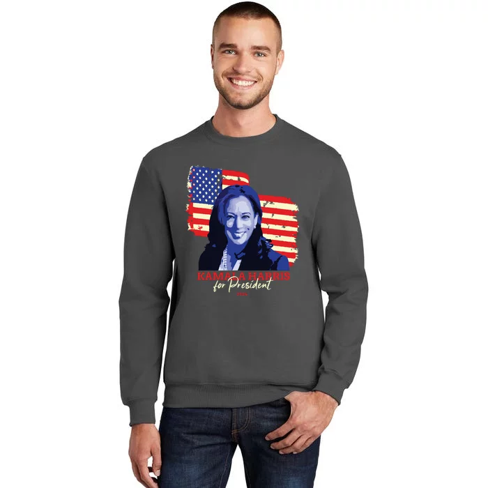 Kamala Harris For President 2024 Madam Vice President Tall Sweatshirt