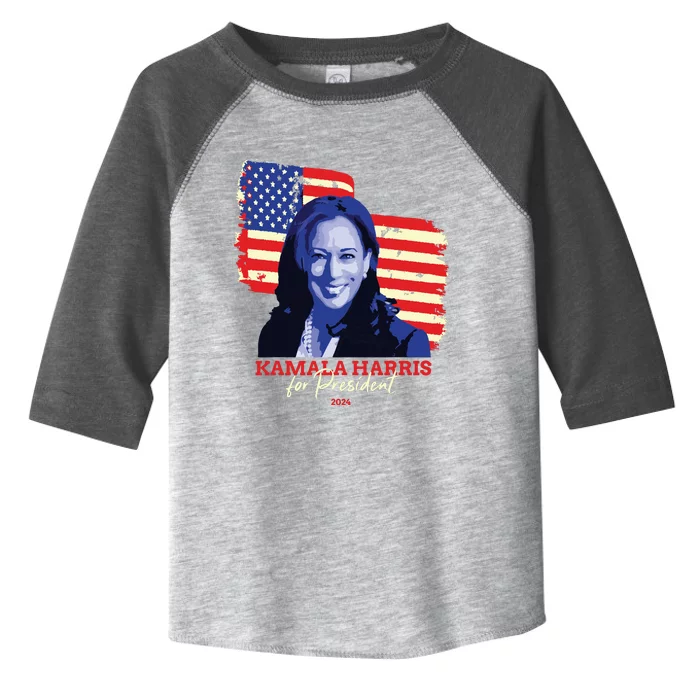 Kamala Harris For President 2024 Madam Vice President Toddler Fine Jersey T-Shirt