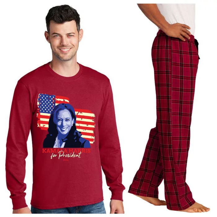 Kamala Harris For President 2024 Madam Vice President Long Sleeve Pajama Set