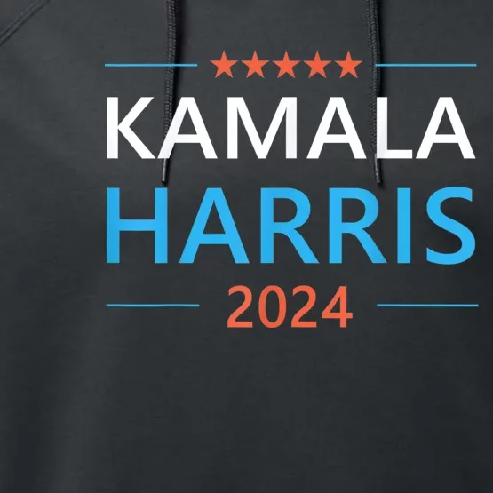 Kamala Harris For The People President 2024 Performance Fleece Hoodie