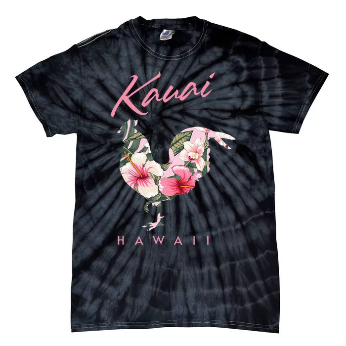 Kauai Hawaii Flower Hibiscus Chicken Lover Souvenir Tie-Dye T-Shirt