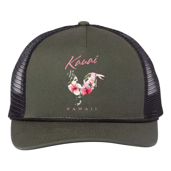 Kauai Hawaii Flower Hibiscus Chicken Lover Souvenir Retro Rope Trucker Hat Cap