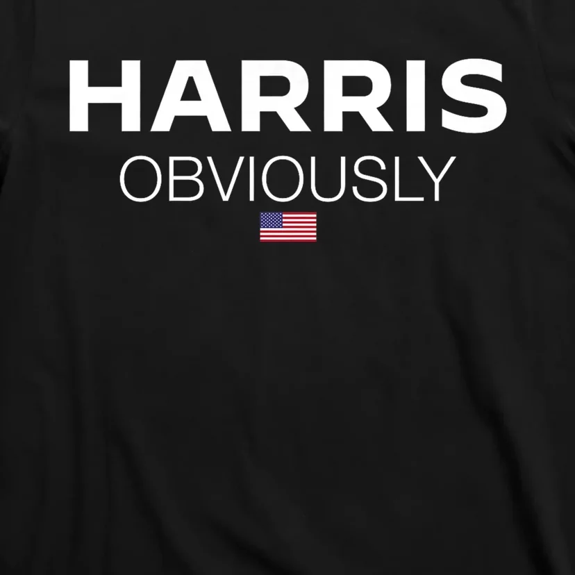 Kamala Harris For President 2024 Harris Obviously Usa Flag T-Shirt