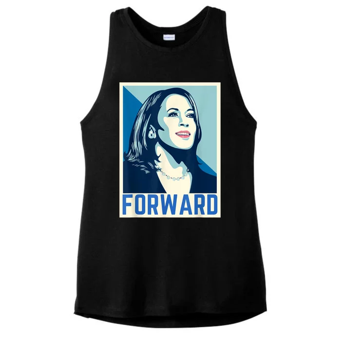 Kamala Harris Forward Ladies Tri-Blend Wicking Tank