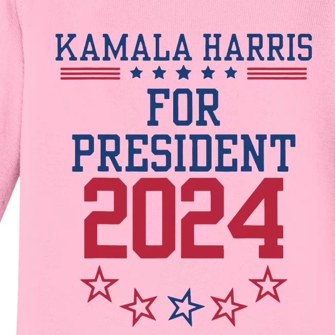 Kamala Harris For President 2024 Baby Long Sleeve Bodysuit