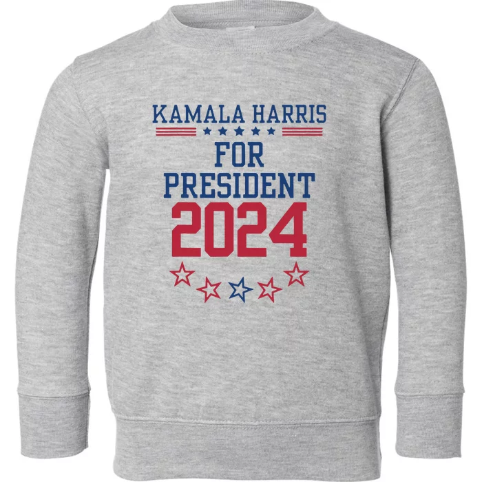 Kamala Harris For President 2024 Toddler Sweatshirt