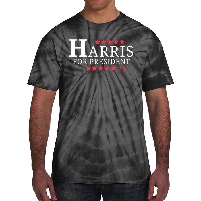 Kamala Harris For President 2024 American Flag Tie-Dye T-Shirt