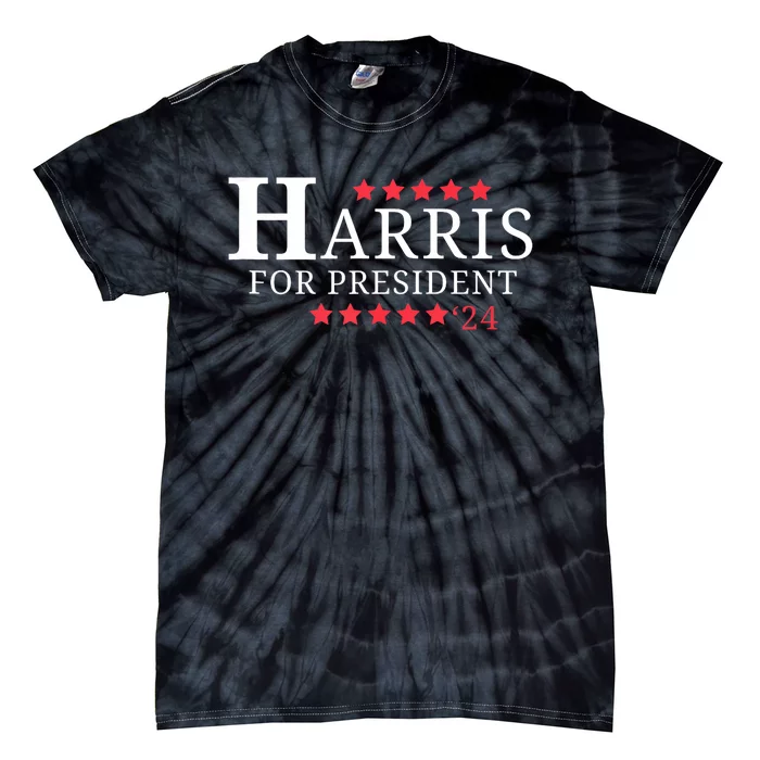 Kamala Harris For President 2024 American Flag Tie-Dye T-Shirt