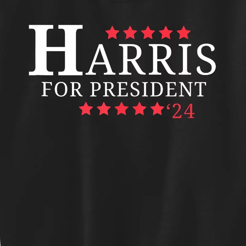 Kamala Harris For President 2024 American Flag Kids Sweatshirt