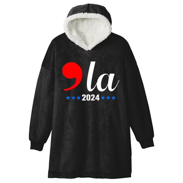 Kamala Harris For President 2024 Election Comma + La Gift Hooded Wearable Blanket