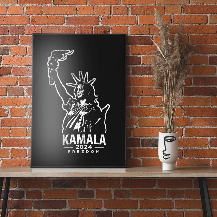 Kamala Harris For Freedom 2024 Campaign Lady Liberty Torch Poster