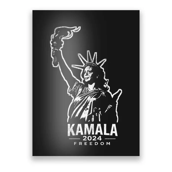 Kamala Harris For Freedom 2024 Campaign Lady Liberty Torch Poster